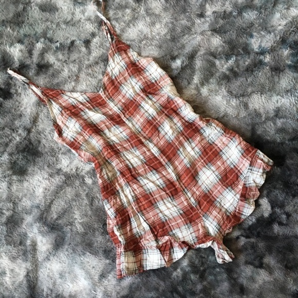 SOFT☁️Wildfox Sunbleached Plaid Ruffle Romper - Picture 4 of 7